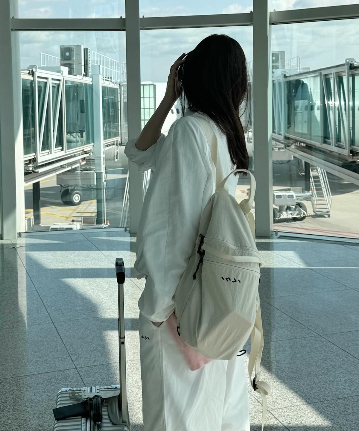 인지액티브(INJIACTIVE) 인지액티브 나일론 백팩 베이지