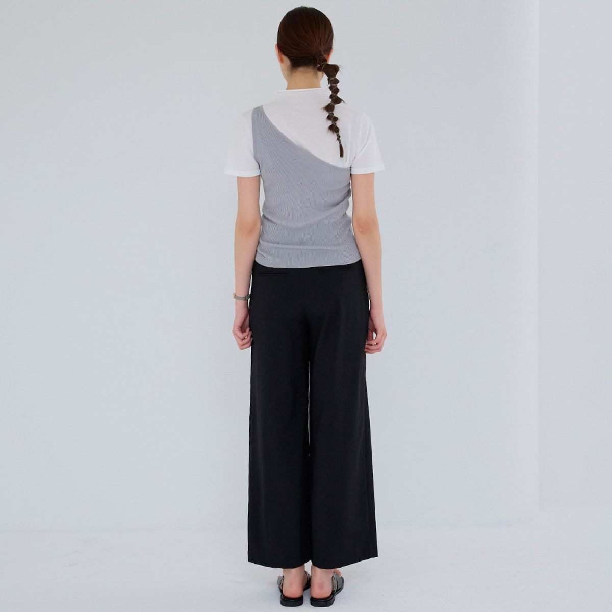 에이앤레이(AEIREI) AR_Double buckle loose pants_BLACK