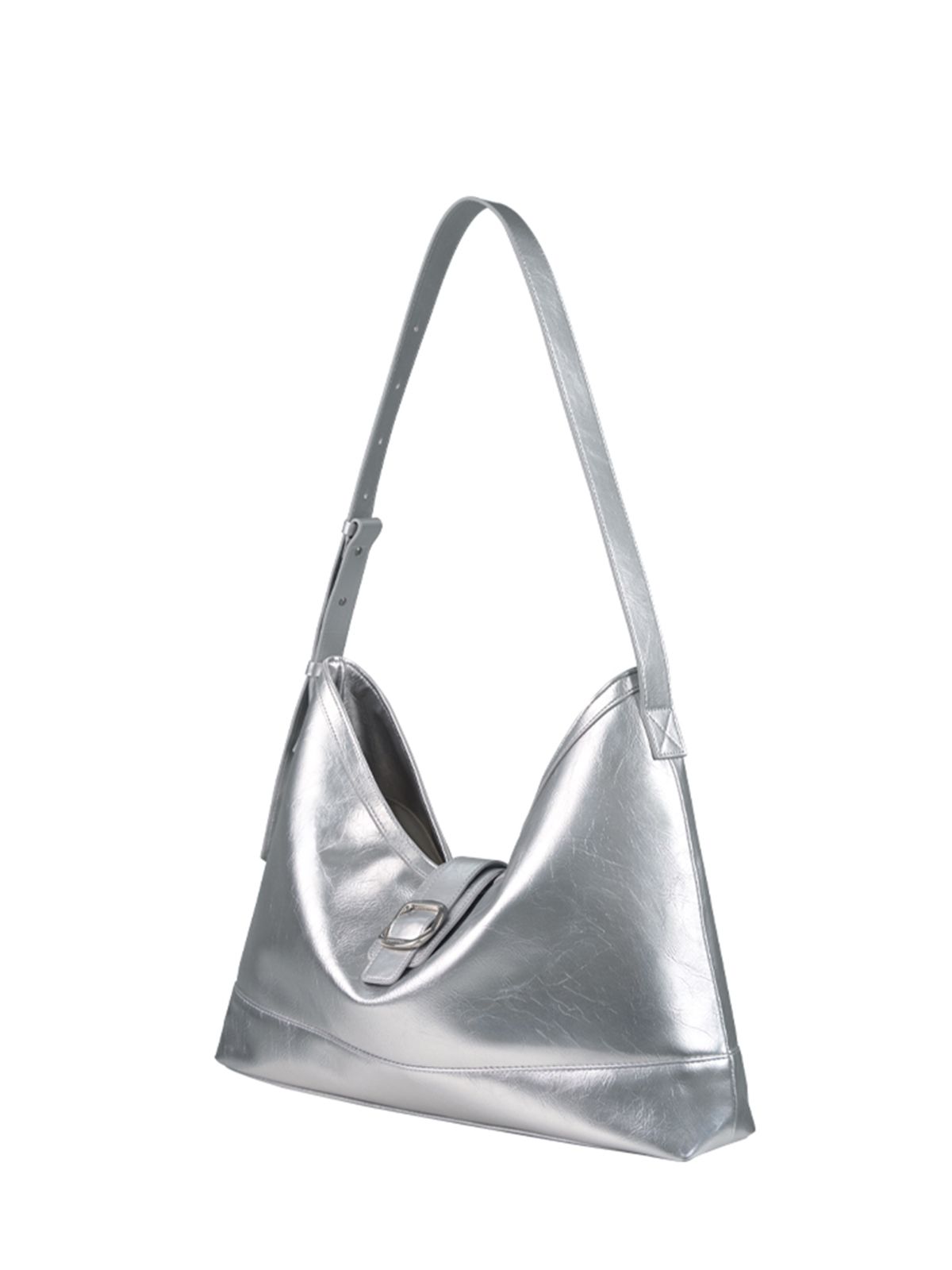 세미코드(SEMICODE) veil bag - crinkle silver