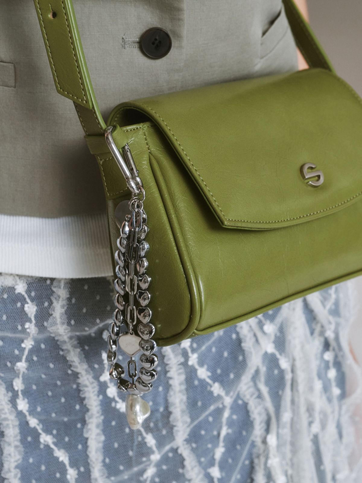 세미코드(SEMICODE) karabiner heart beads keyring