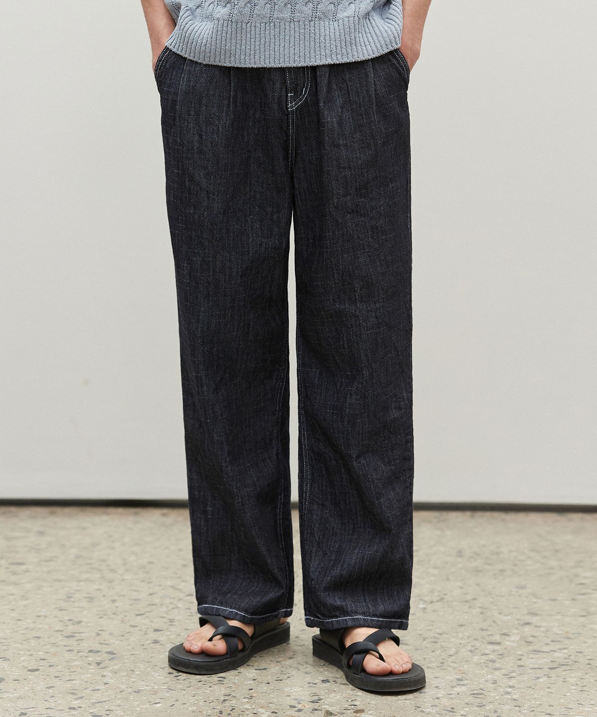 데케트(DECET) [2PACK][여름원단]2Pleats Wide Jeans DCPT005