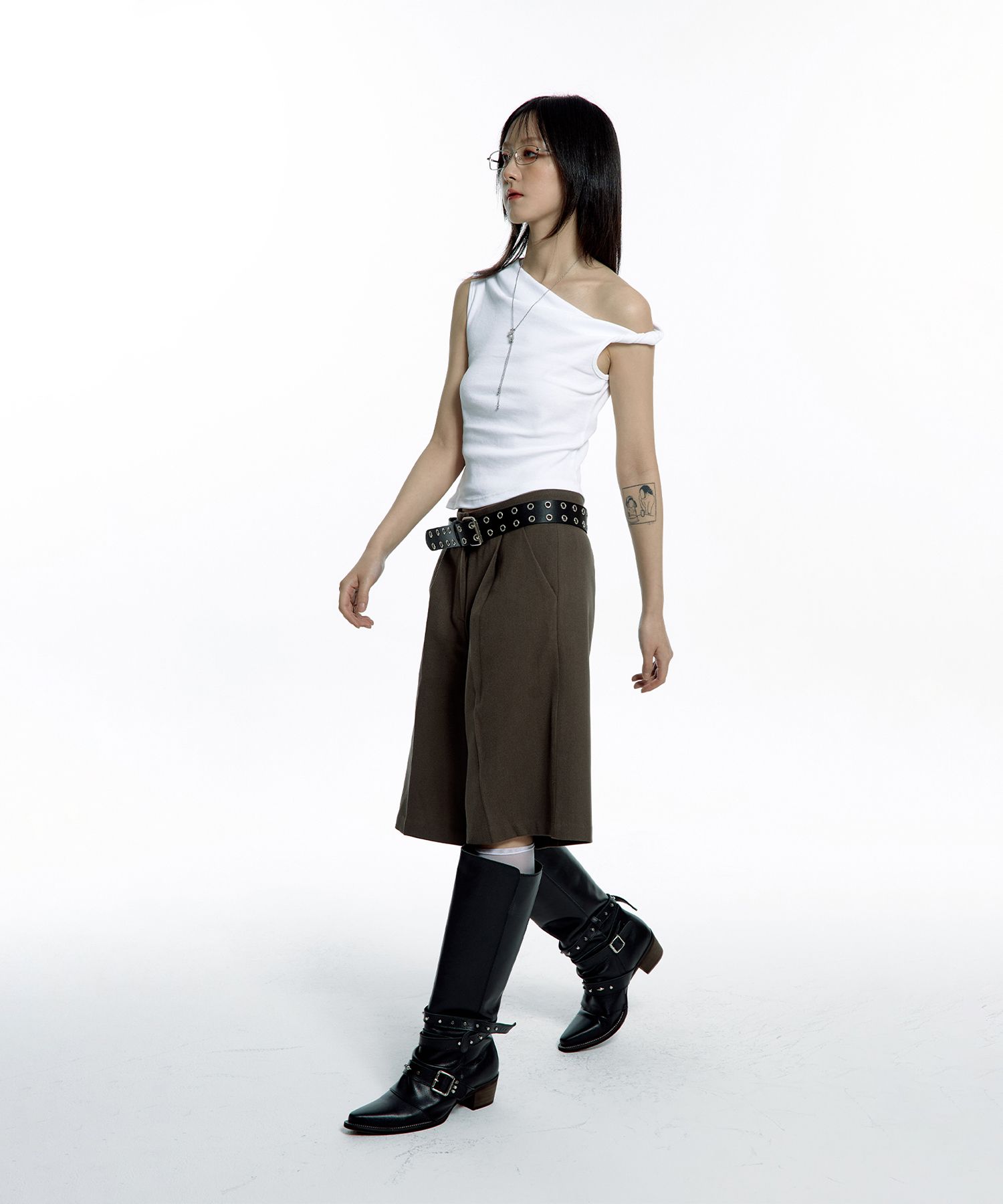 【ROUGHNECK】25ss ROUGH BABY Off-Shoulder Top 98 Baby Off the Shoulder Top Grey Marle | Princess Polly