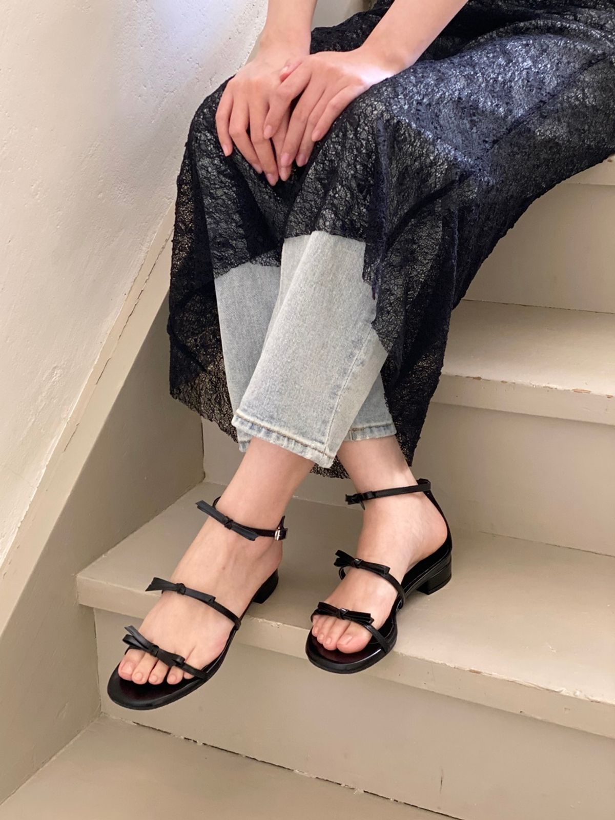 쥬다르(JEU DART) vivi ribbon sandal  4color