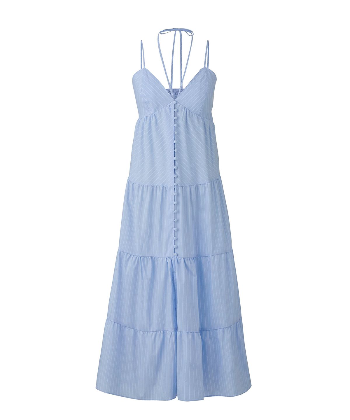 벨로디네라(VALLO DE NERA) Blanc Stripe Dress Sky Blue