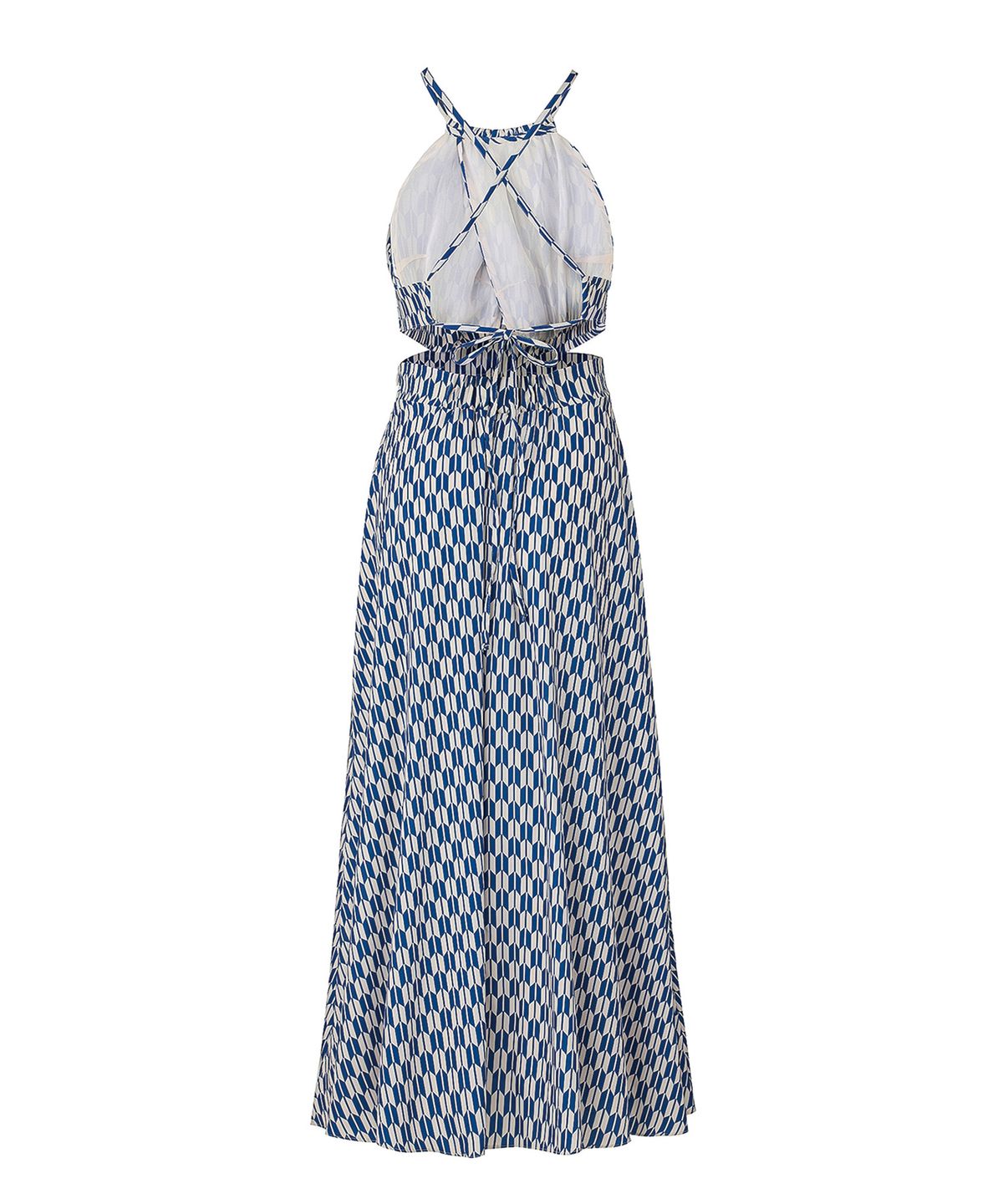 벨로디네라(VALLO DE NERA) Dahlia Halter Dress Blue