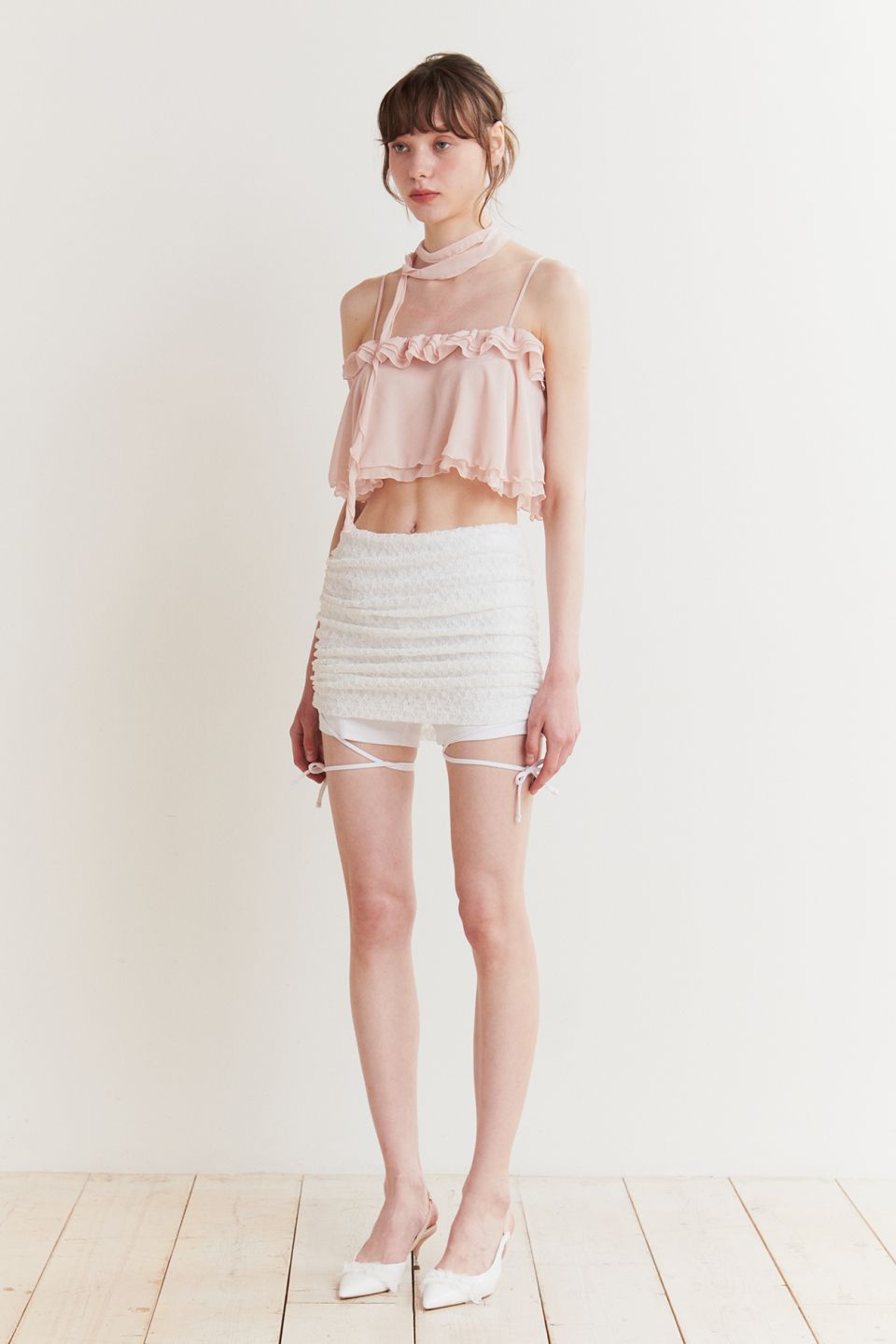 MUSINSA | PAINORPLEASURE LILY SCARF TOP pink