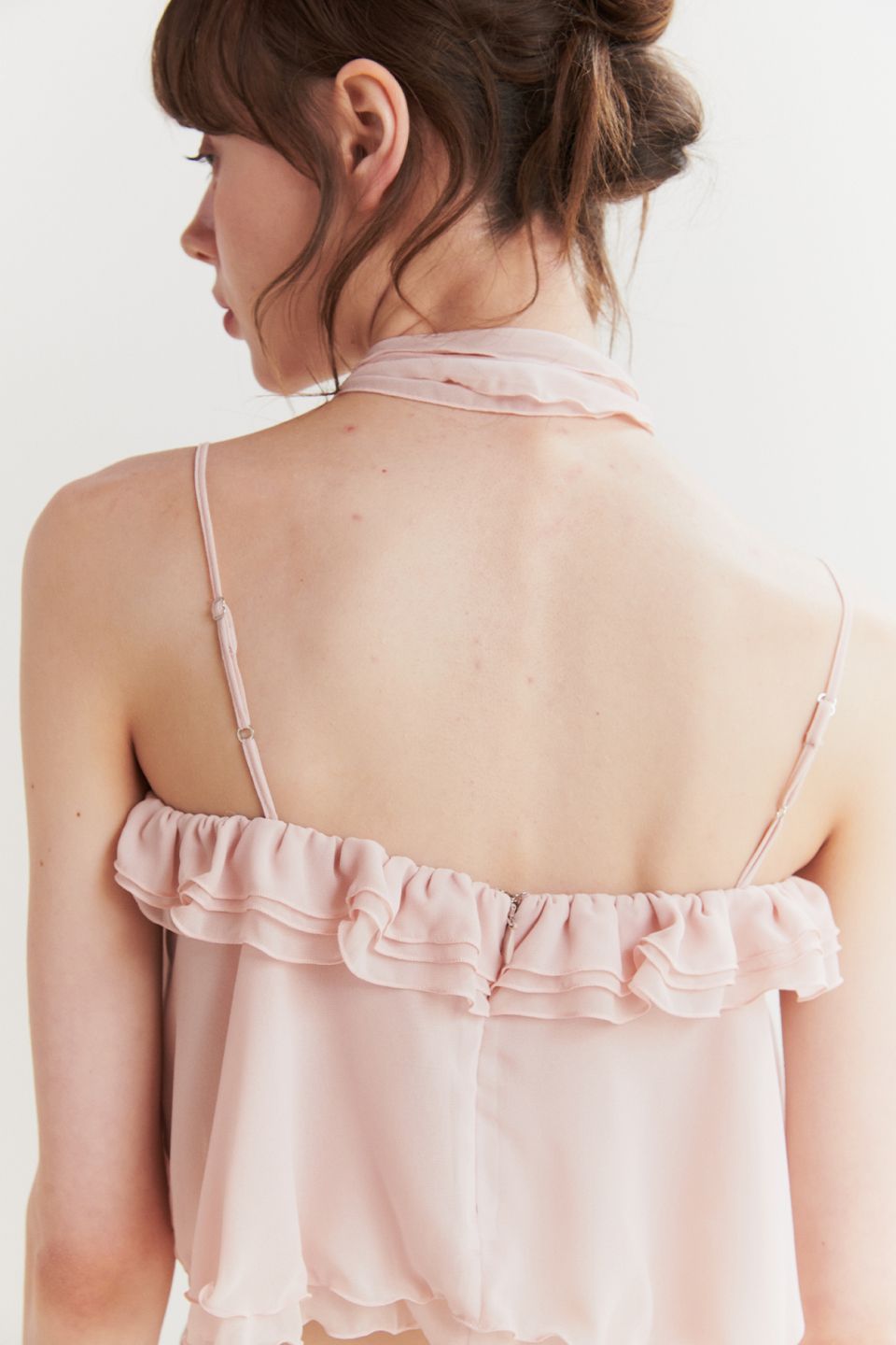 MUSINSA | PAINORPLEASURE LILY SCARF TOP pink