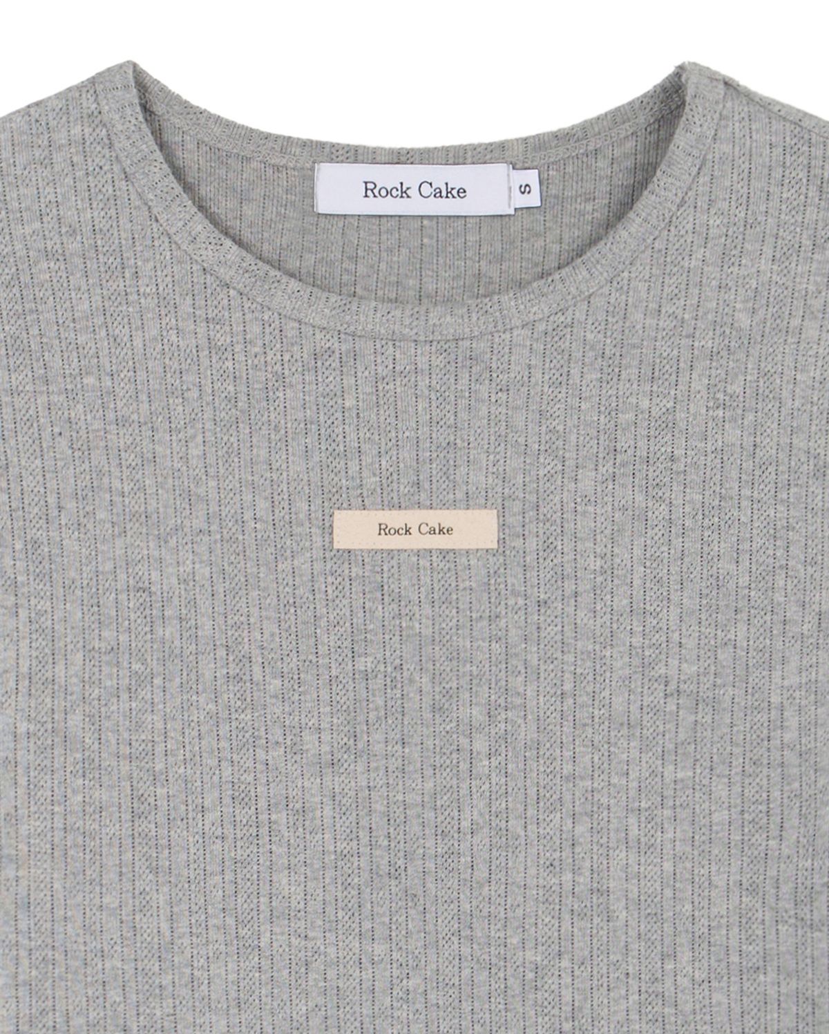 락케이크(ROCKCAKE) Beige Label Punching Top - Gray