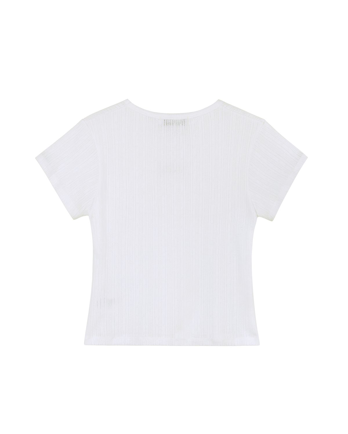 락케이크(ROCKCAKE) Beige Label Punching Top - White