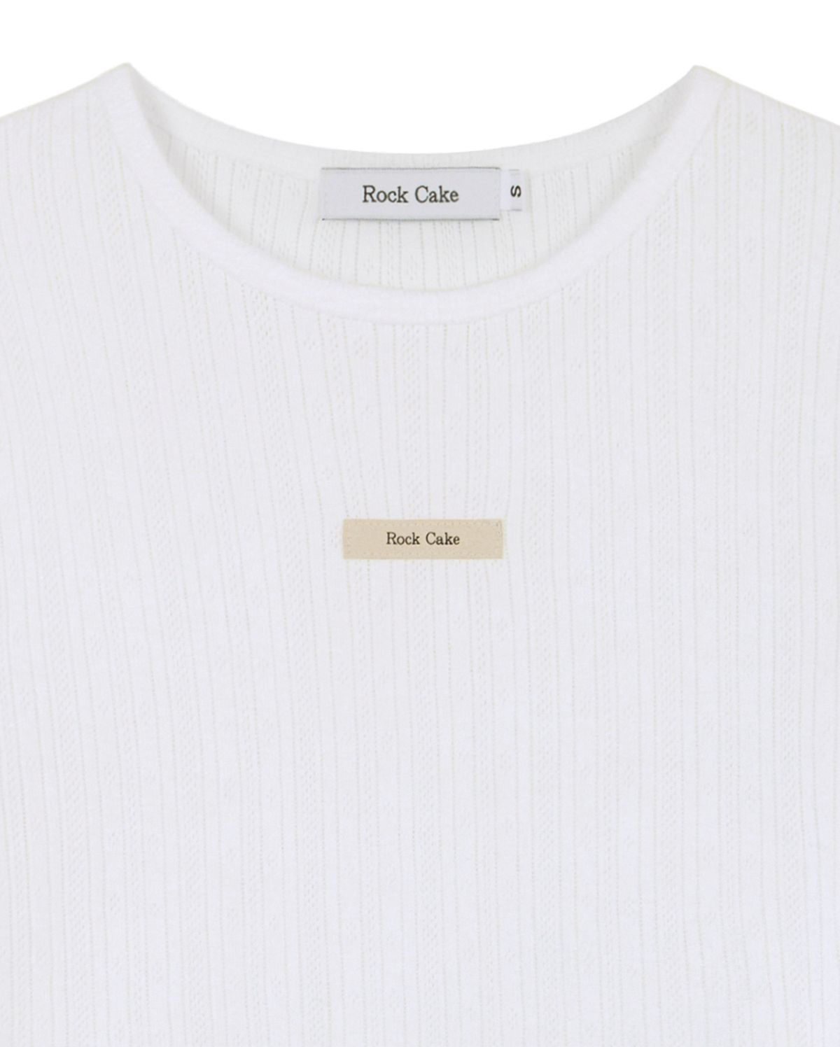 락케이크(ROCKCAKE) Beige Label Punching Top - White
