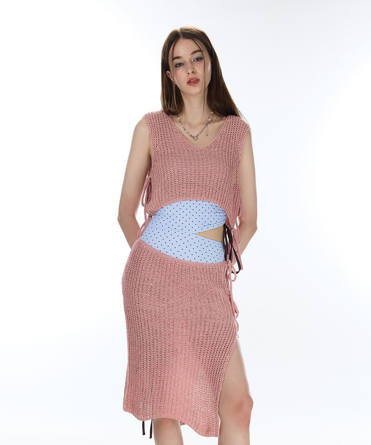 라티젠(LARTIGENT) L12 KNIT COVER UP SET(PINK)