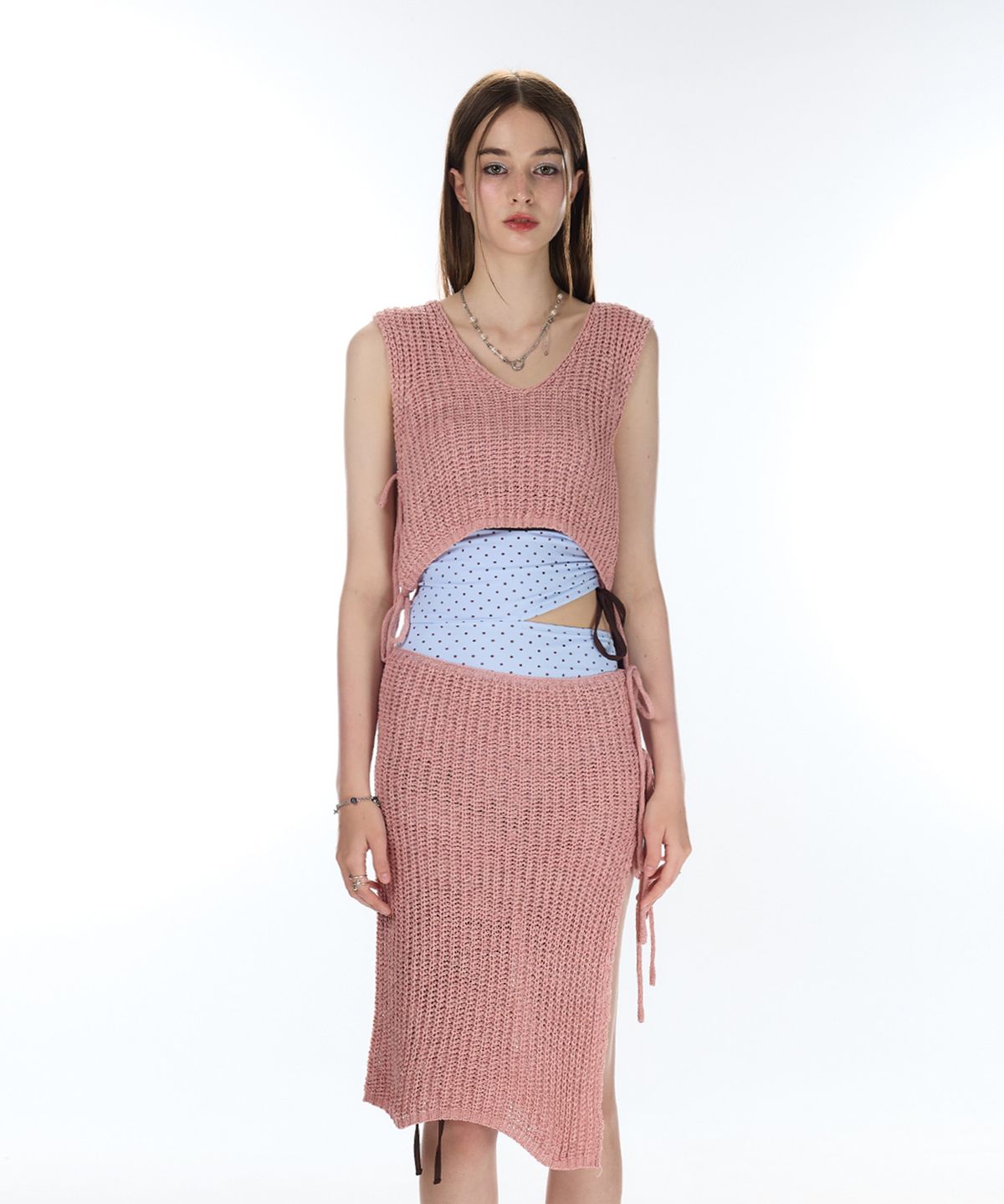 라티젠(LARTIGENT) L12 KNIT COVER UP SET(PINK)