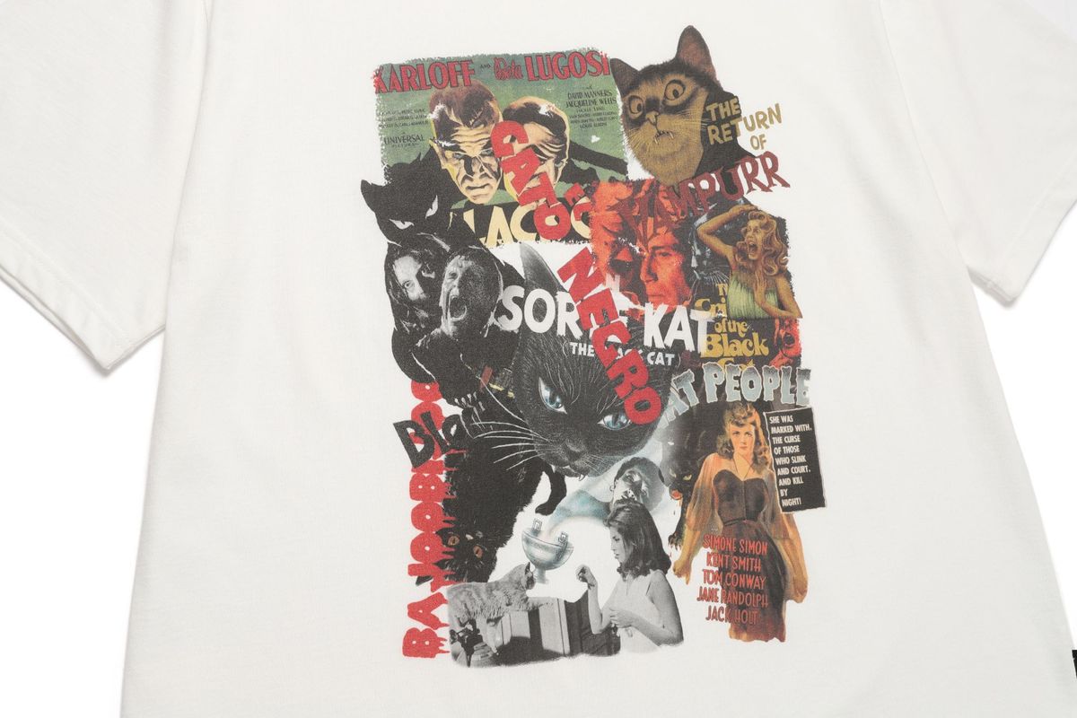 바쥬비쥬(BAJOO BIJOO) COLLAGE CAT T-SHIRT [WHITE]