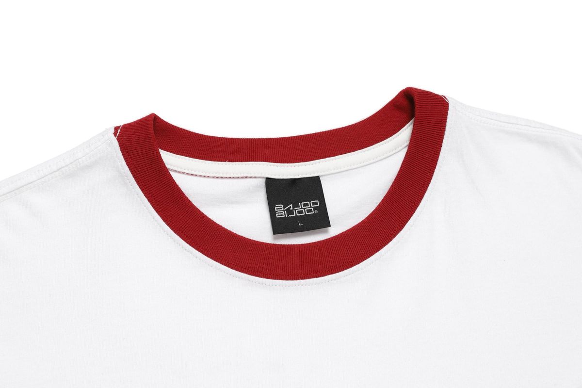 바쥬비쥬(BAJOO BIJOO) KUCHING RINGER T-SHIRT [WHITE-RED]