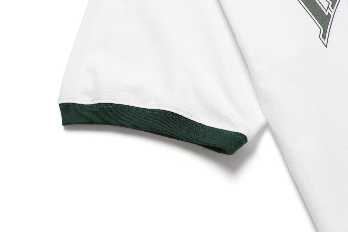 바쥬비쥬(BAJOO BIJOO) KUCHING RINGER T-SHIRT [WHITE-GREEN]