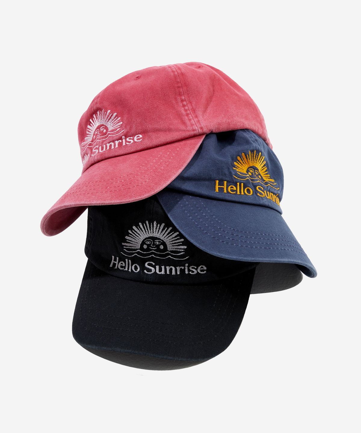 헬로 선라이즈(HELLO SUNRISE) Washed OG Logo Ball Cap_Navy