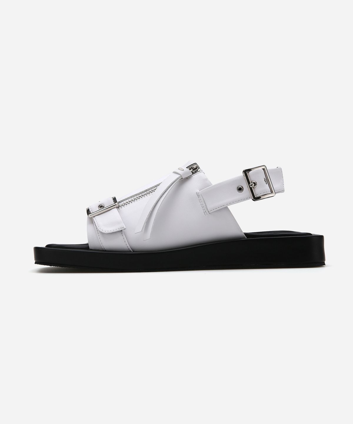 솔트앤초콜릿(SALT AND CHOCOLATE) 스퀘어 토 버클 집업 샌들 412424012 (3cm/2colors)