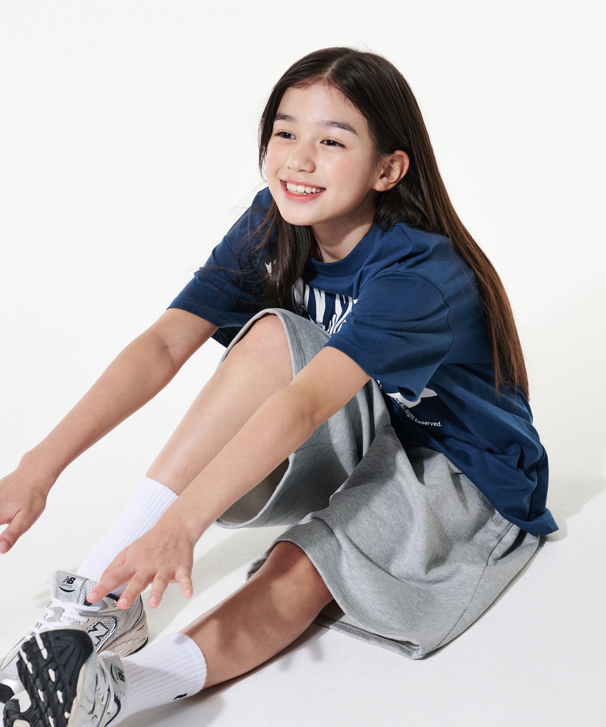 테이크이지 키즈(TAKEASY KIDS) 자이언트핏 SSU 오버 티셔츠(빈티지네이비)