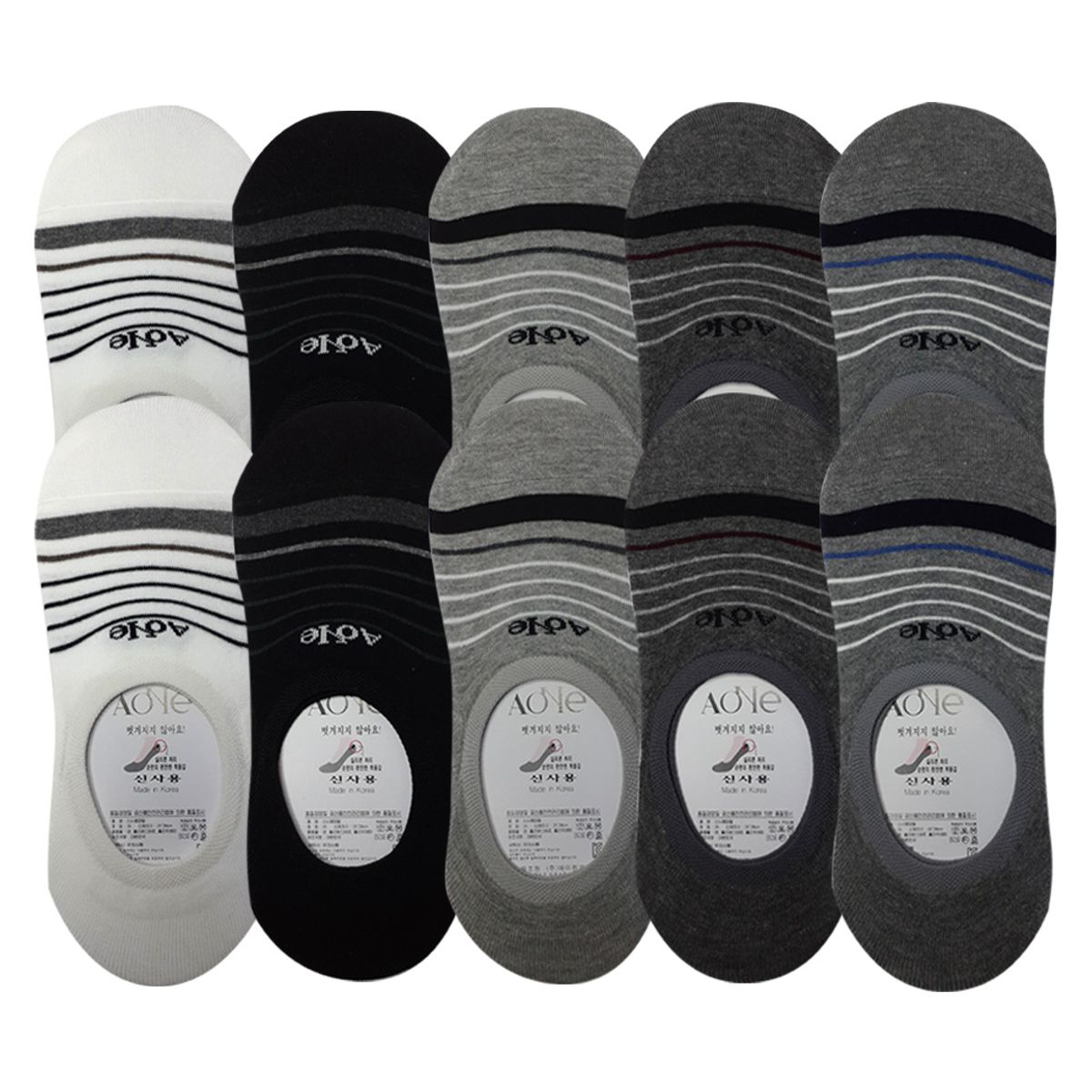 에이원(AONE) [10pack] 남성 실속형 캐주얼 실리콘 페이크 덧신
