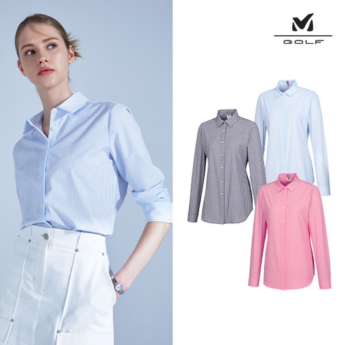 밀레골프(MILLET GOLF) 우먼즈 에어리 셔츠 3Color