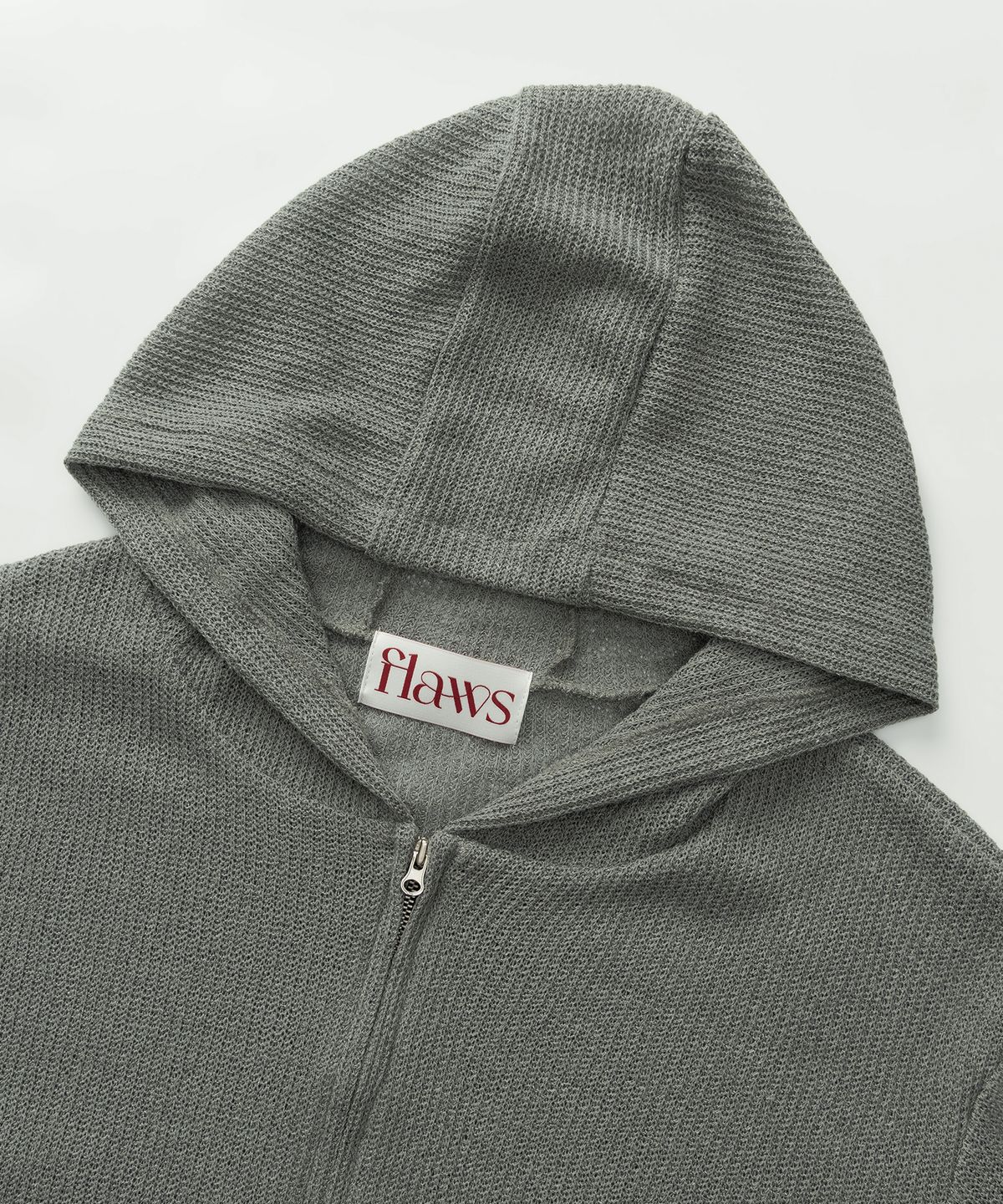 플로즈룸(FLAWSROOM) Lightweight Knitted Hood Zip Up [KHAKI]