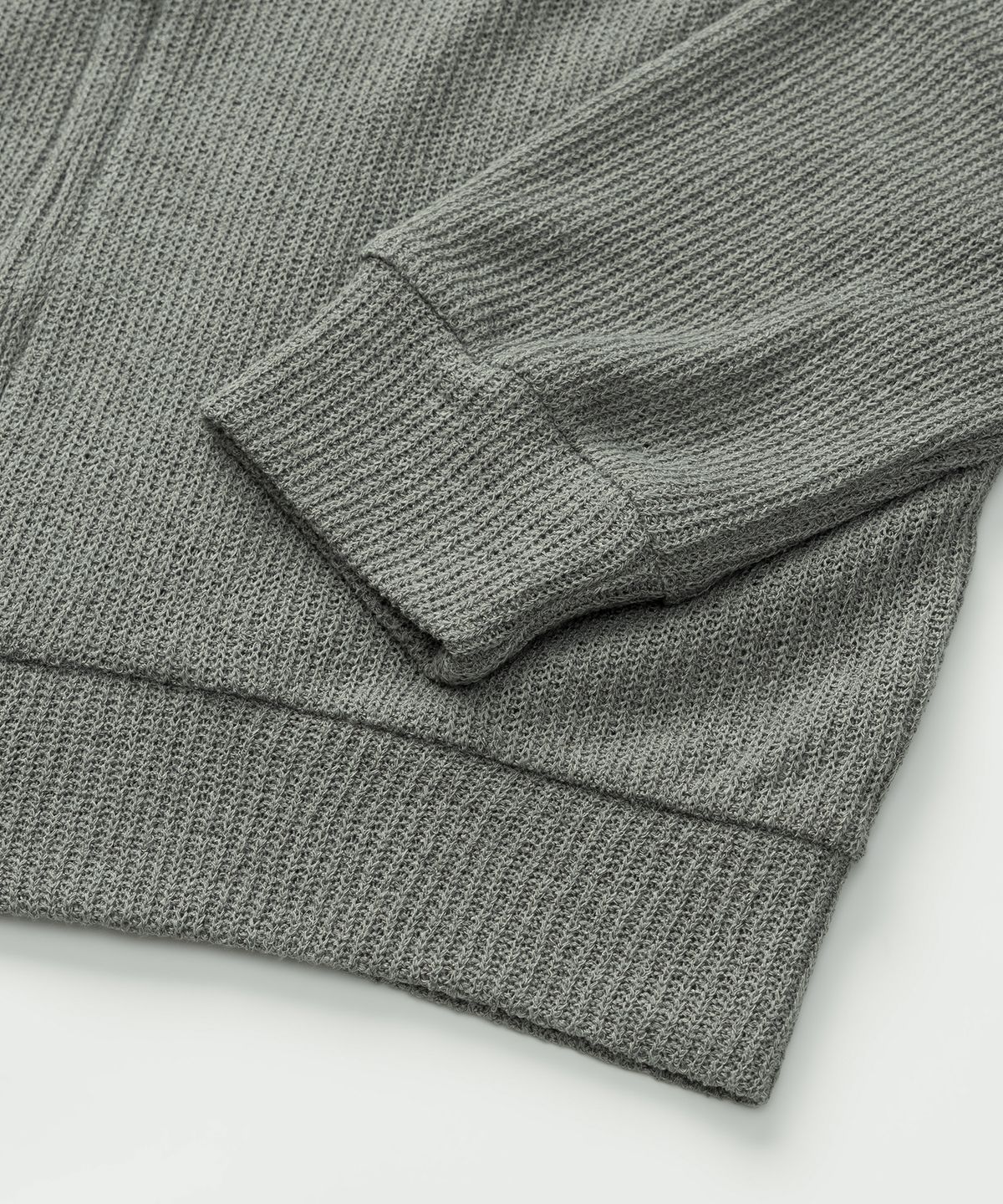 플로즈룸(FLAWSROOM) Lightweight Knitted Hood Zip Up [KHAKI]
