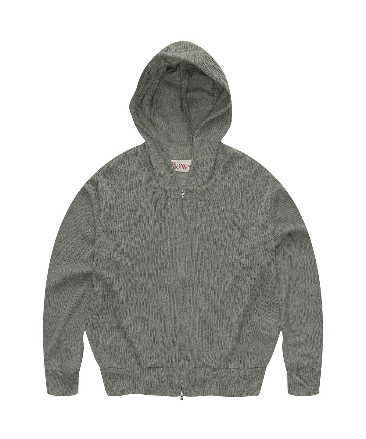 플로즈룸(FLAWSROOM) Lightweight Knitted Hood Zip Up [KHAKI]