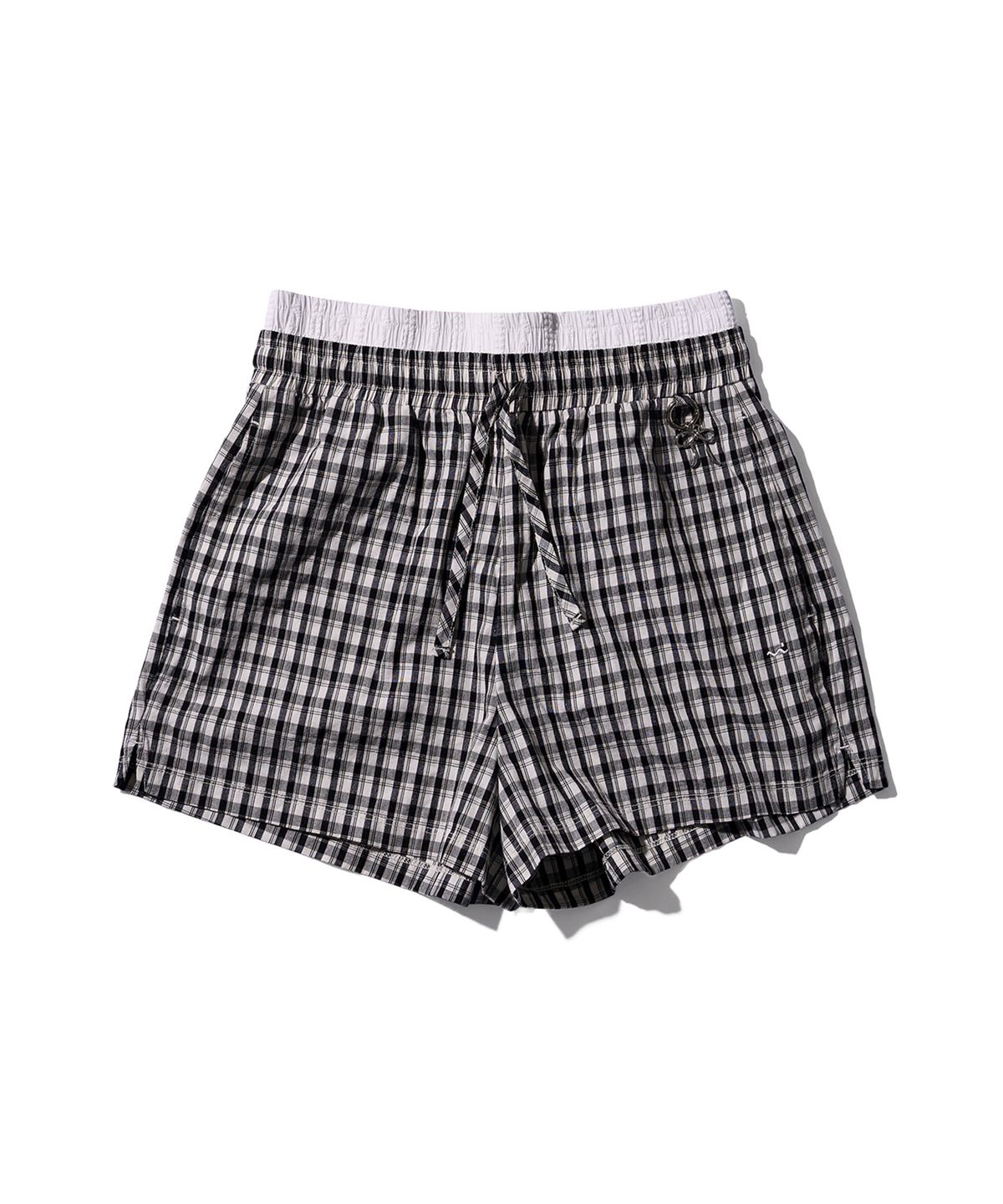 포에브(POEV) Checked Layered Boxer Shorts - Black