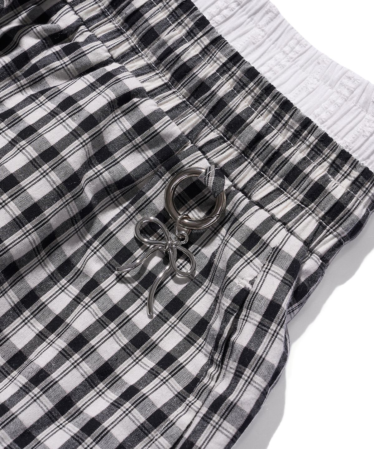 포에브(POEV) Checked Layered Boxer Shorts - Black