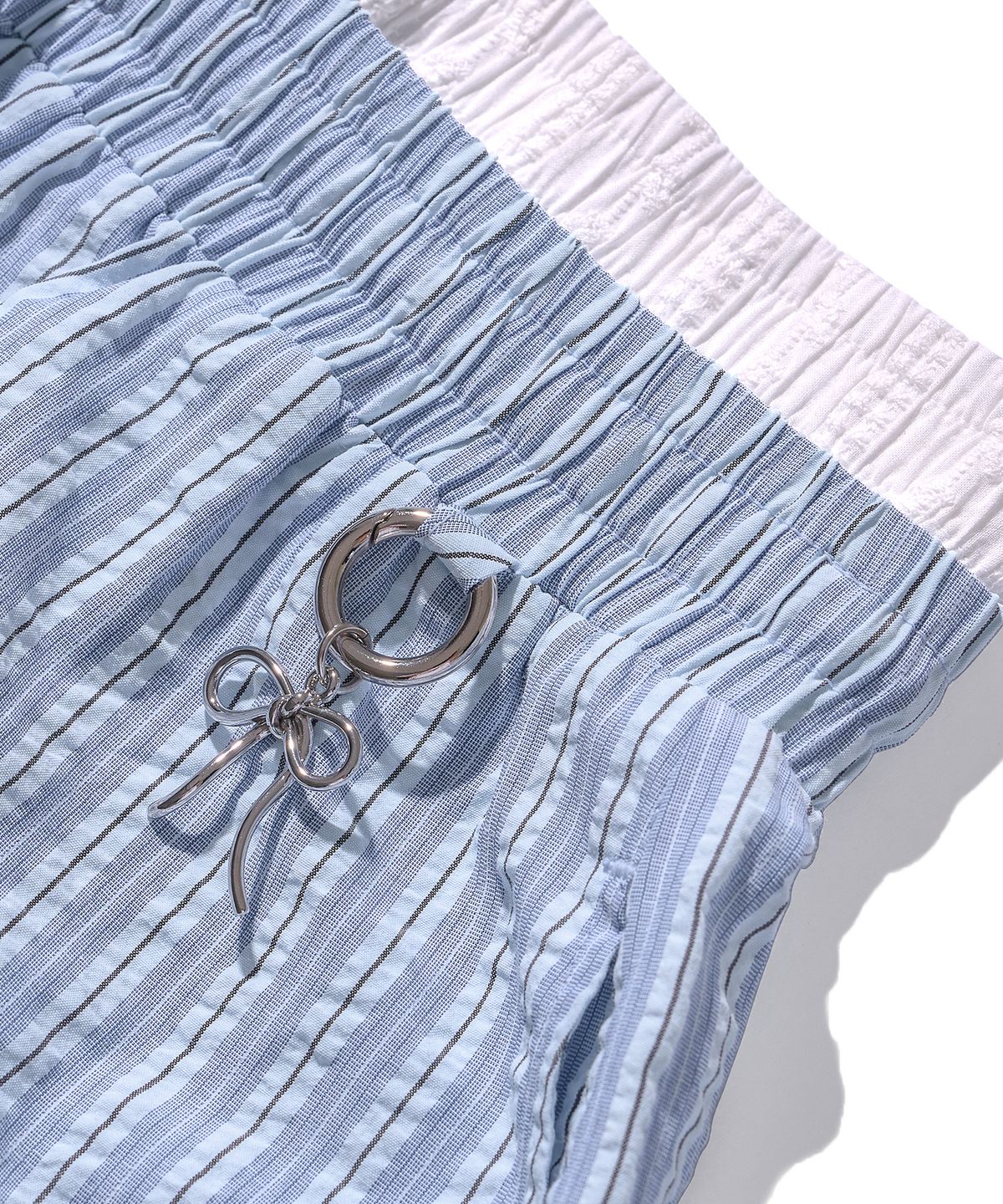 포에브(POEV) Striped Layered Boxer Shorts - Sky blue