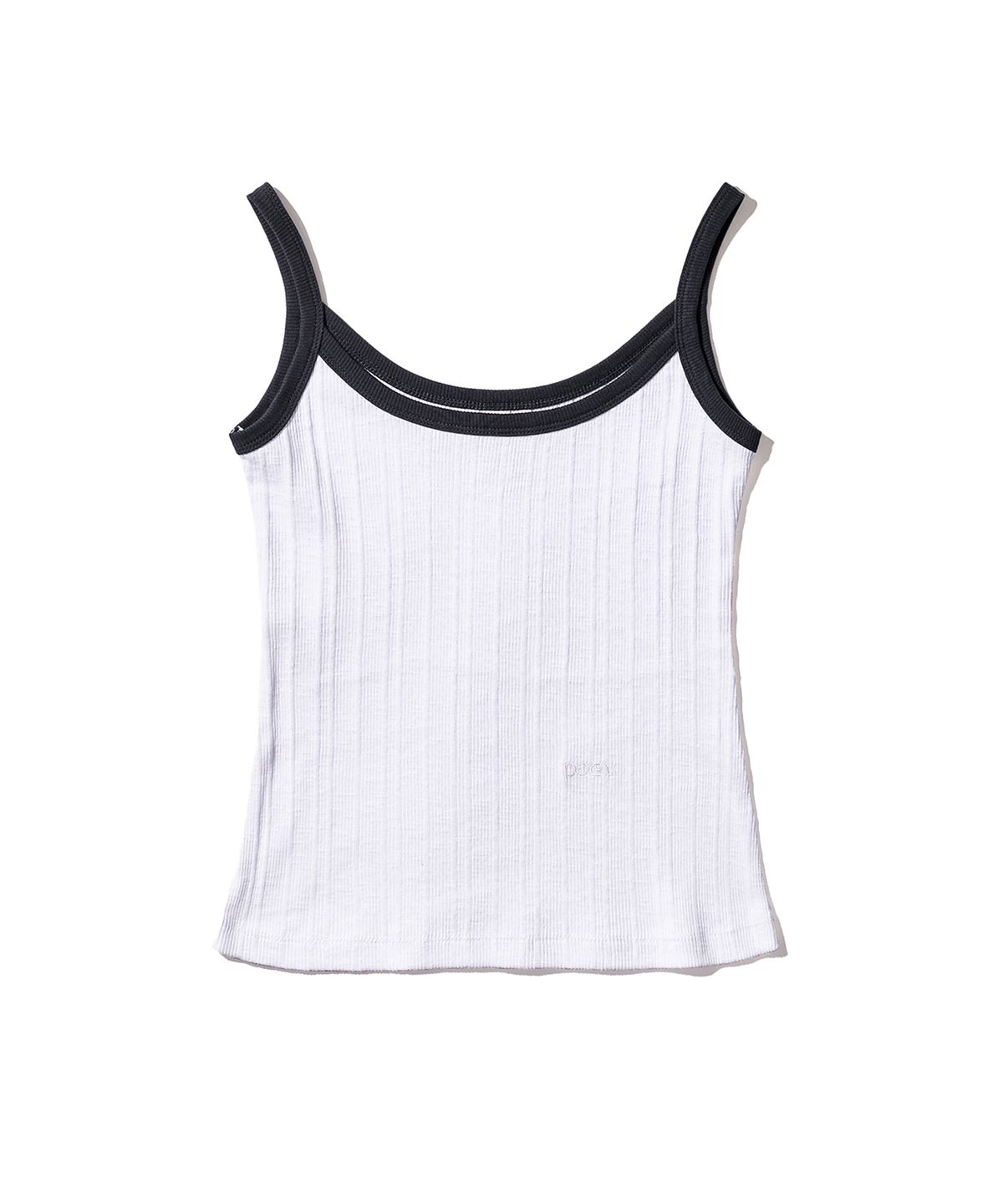 포에브(POEV) Ringer Sleeveless Top - White/Navy
