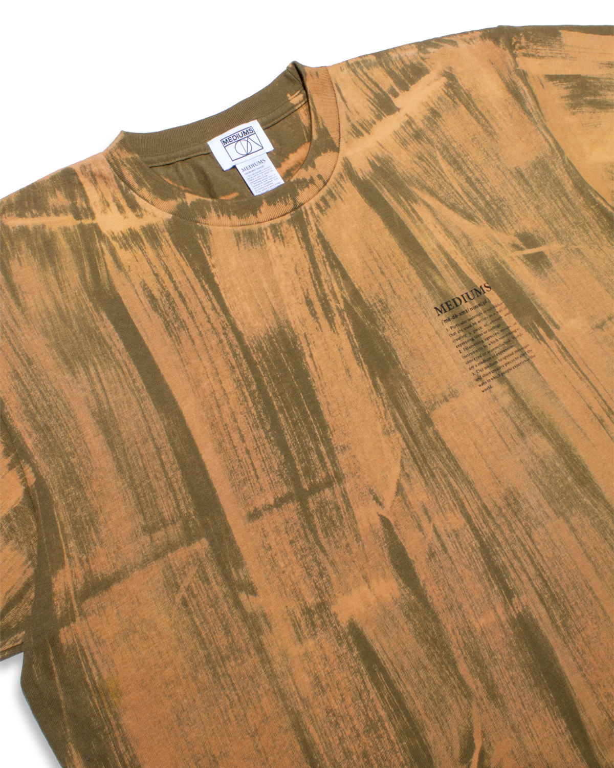 미디엄스(MEDIUMS) Brush Dyed Tee - Olive (브러쉬 다이 티셔츠)