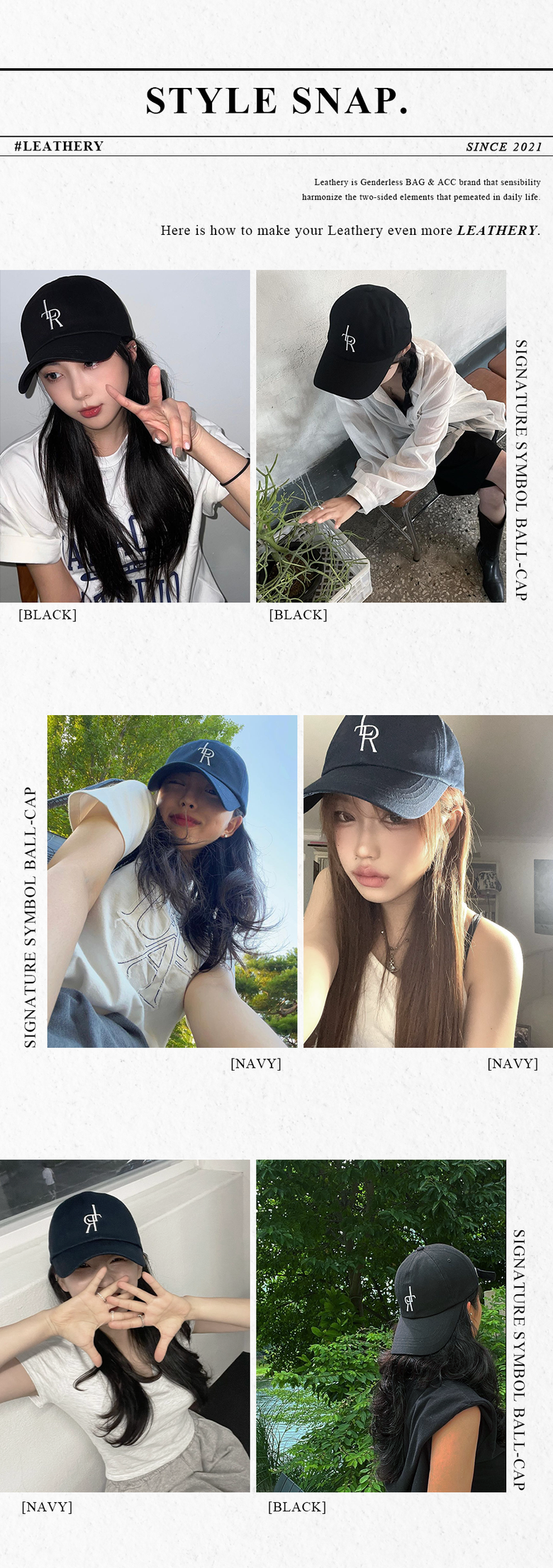 MUSINSA公式 | LEATHERY シグニチャーシンボルキャップ[ブラック]