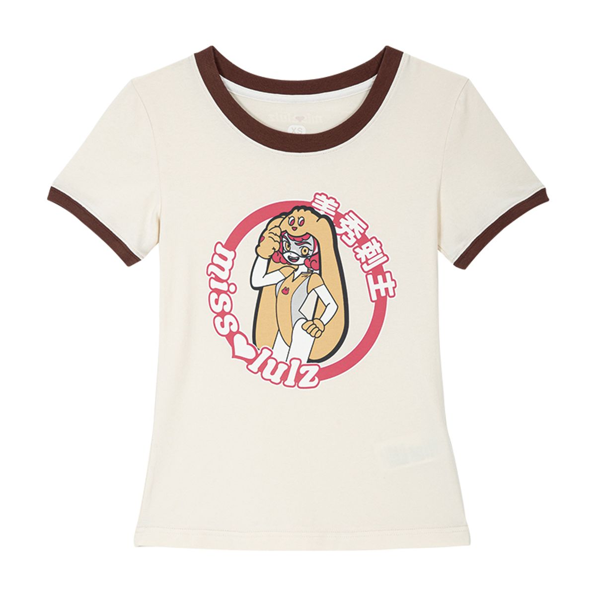 미스룰즈(MISSLULZ) Future Friend Slim Fit T-Shirt Vanilla Choco