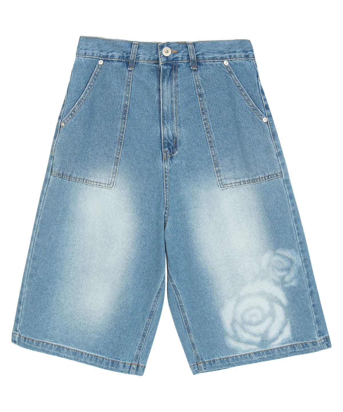 미스룰즈(MISSLULZ) Fire Rose Bermuda Denim Pants Blue