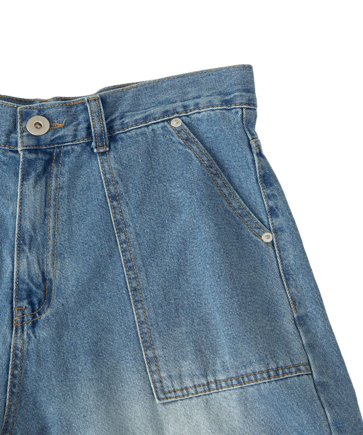 미스룰즈(MISSLULZ) Fire Rose Bermuda Denim Pants Blue