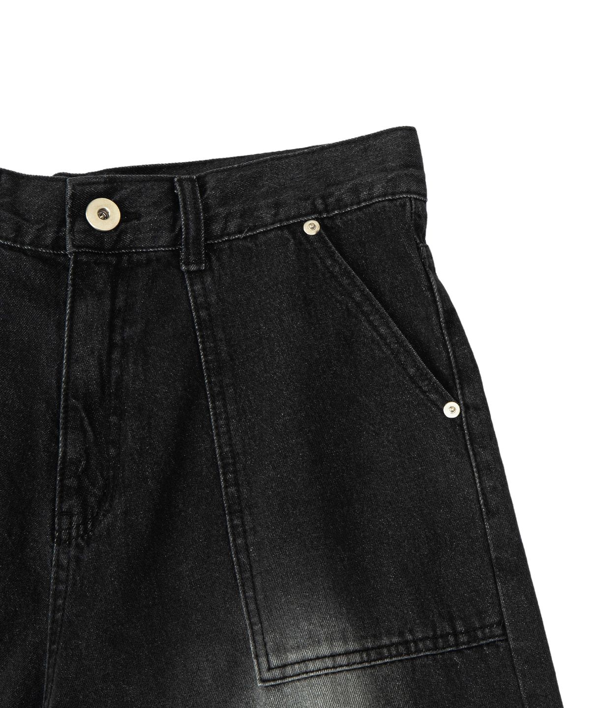 미스룰즈(MISSLULZ) Fire Rose Bermuda Denim Pants Black