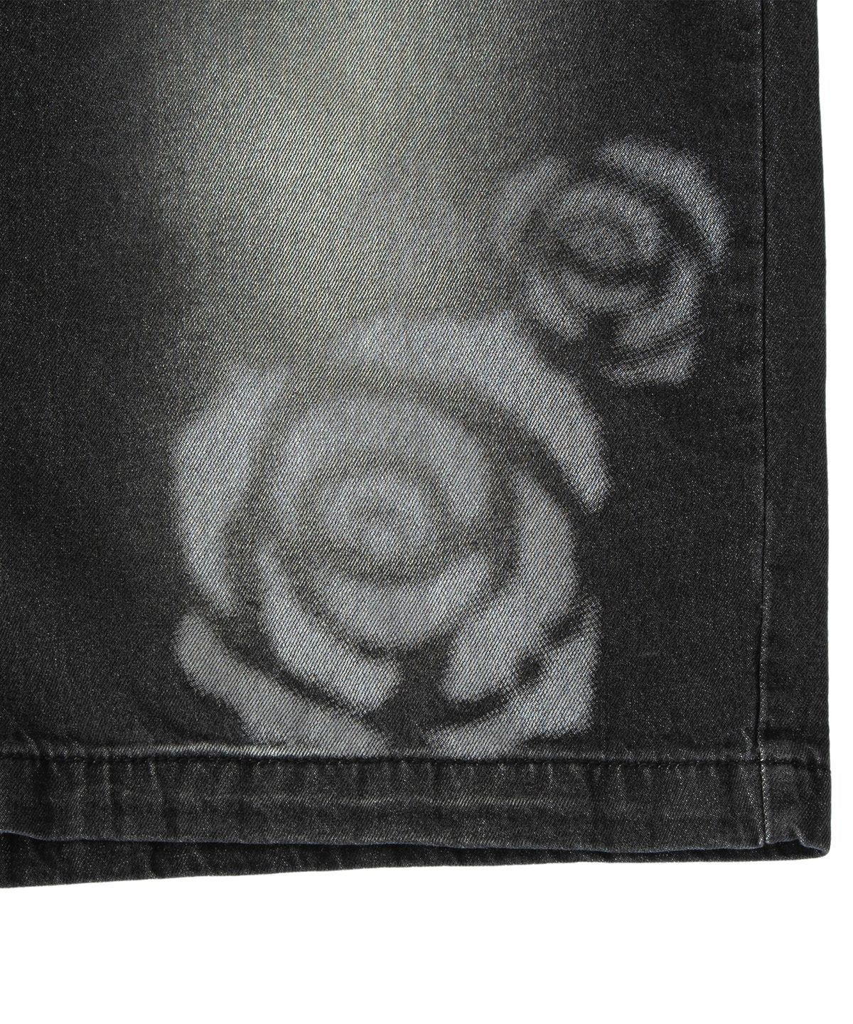 미스룰즈(MISSLULZ) Fire Rose Bermuda Denim Pants Black