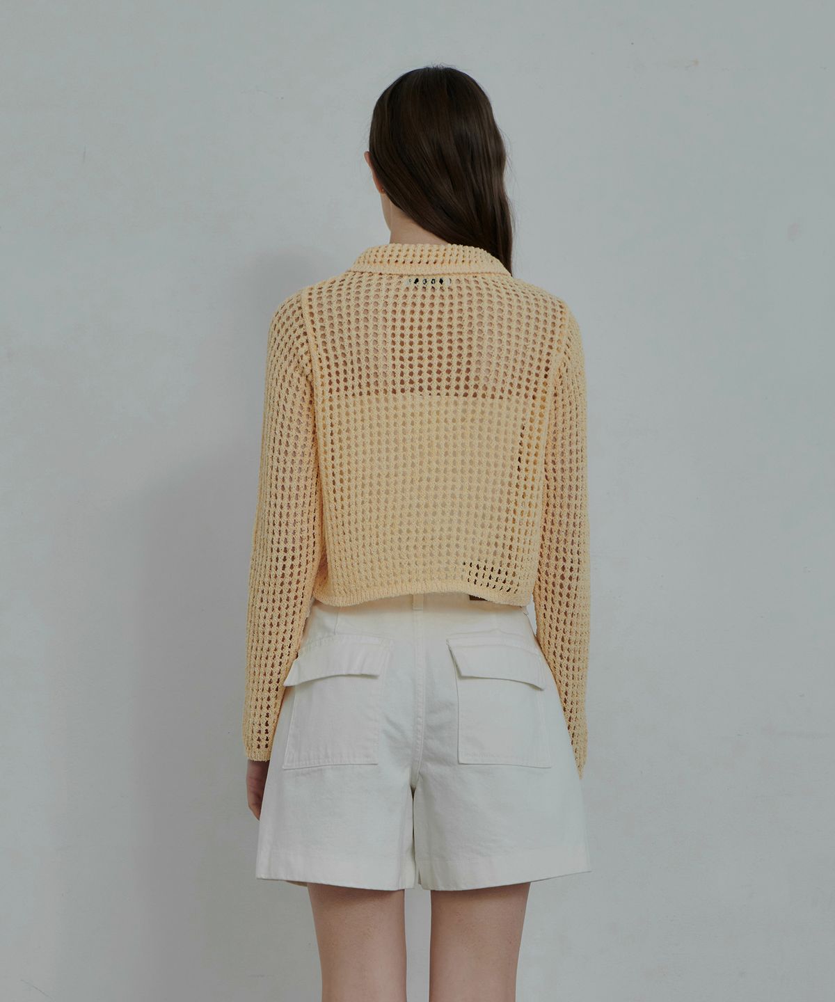 판도라핏(PANDORAFIT) Staple Punching Collar Cardigan