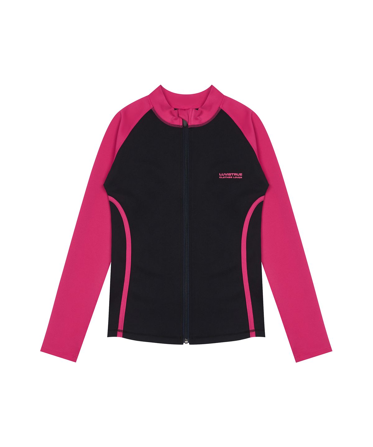 러브이즈트루(LUVISTRUE) BASIC RASH GUARD ZIP UP(NAVY)