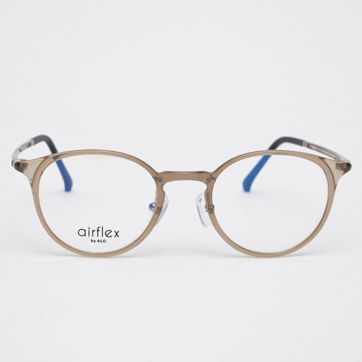 알로아이웨어(ALO EYEWEAR) [AIR FLEX] AL6401 1313G 에어플렉스 초경량_투명카키 라운드 안경테_블루라이트 렌즈 선택