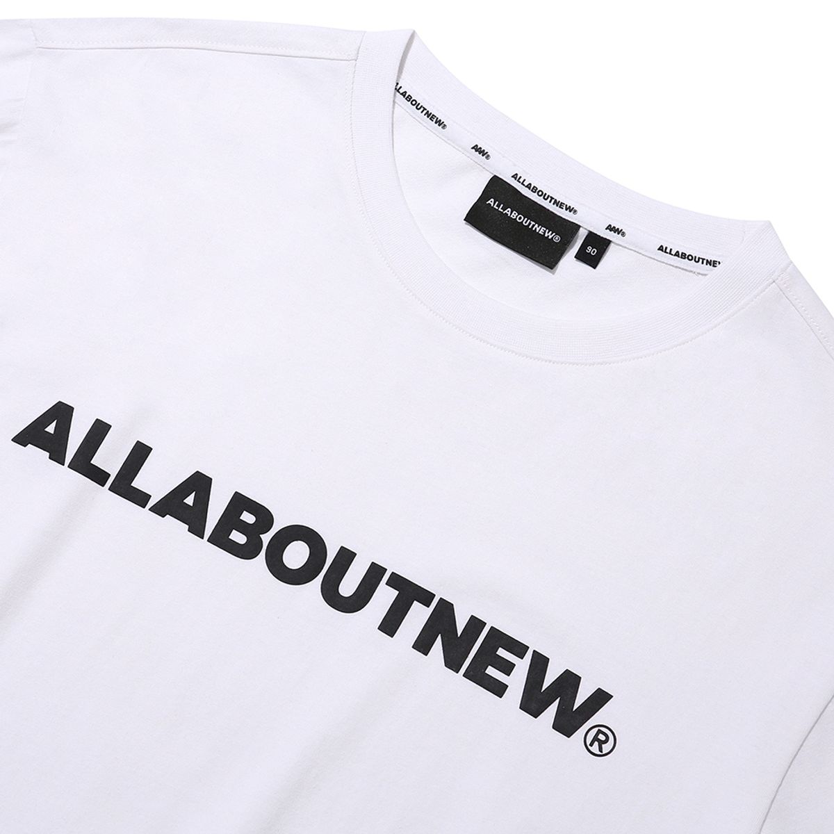 올어바웃뉴(ALL ABOUT NEW) 레귤러핏 로고 반팔티셔츠 화이트 INY2TR21AWH