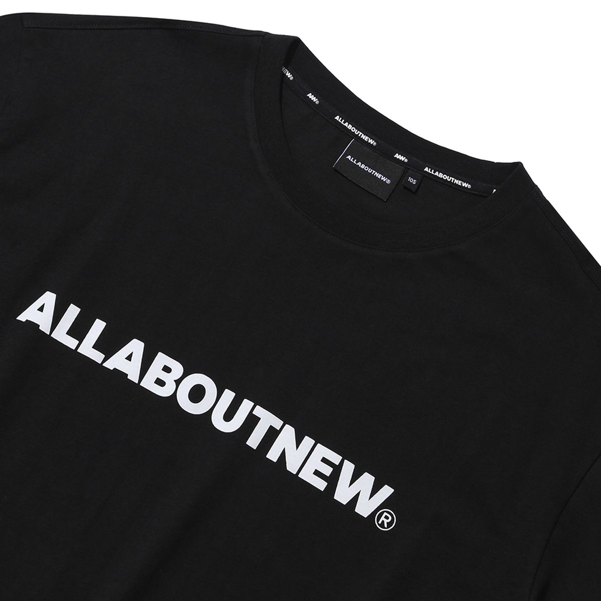 올어바웃뉴(ALL ABOUT NEW) 레귤러핏 로고 반팔티셔츠 블랙 INY2TR21ABK