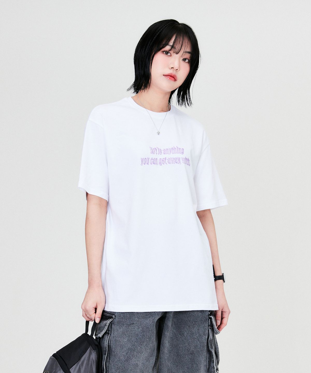 쿠톤(QUTON) [SET]스머징 헤비 반팔티셔츠 2COLOR