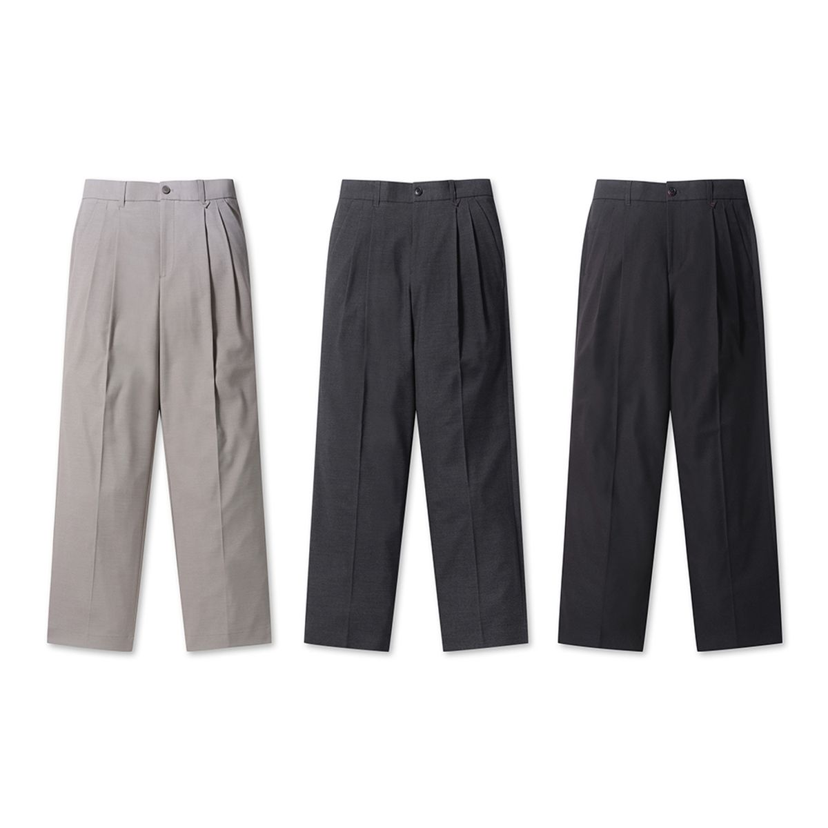 브렌우드(BRENTWOOD) [브렌우드X포트너스] Two Tuck Wide Slacks
