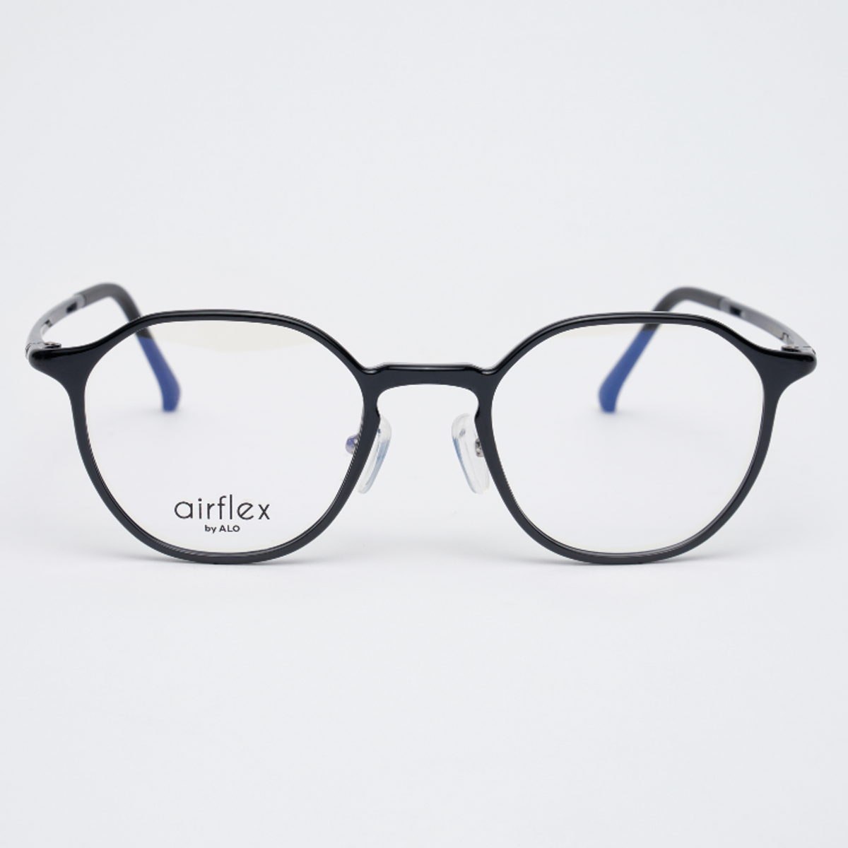 알로아이웨어(ALO EYEWEAR) [AIR FLEX] AL6402 0909G 에어플렉스 초경량_블랙 헥사곤 안경테_블루라이트 렌즈 선택