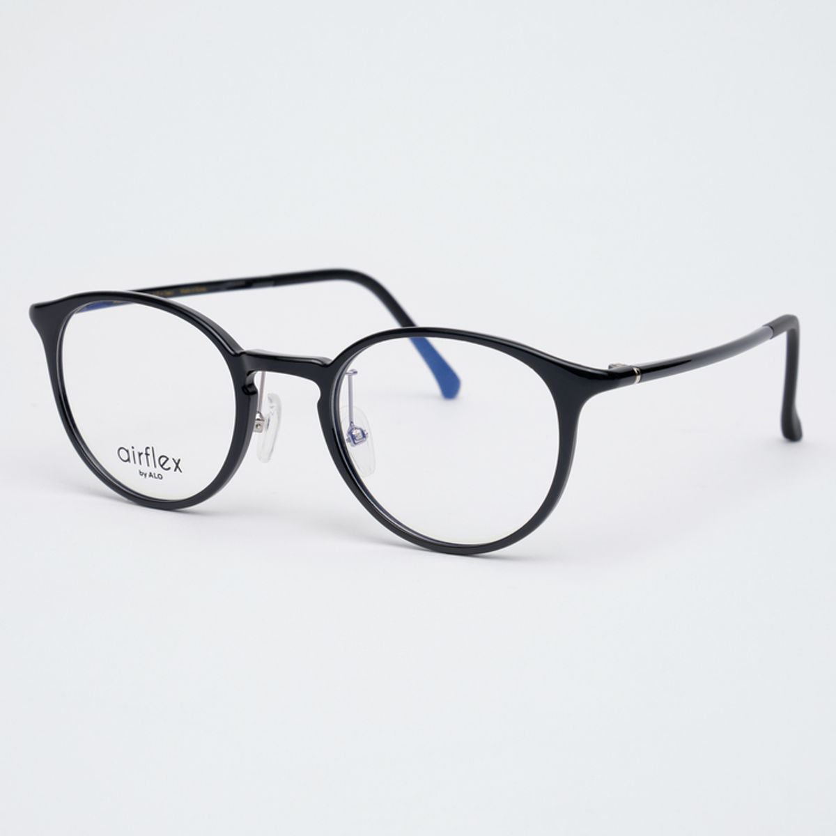 알로아이웨어(ALO EYEWEAR) [AIR FLEX] AL6402 0909G 에어플렉스 초경량_블랙 헥사곤 안경테_블루라이트 렌즈 선택