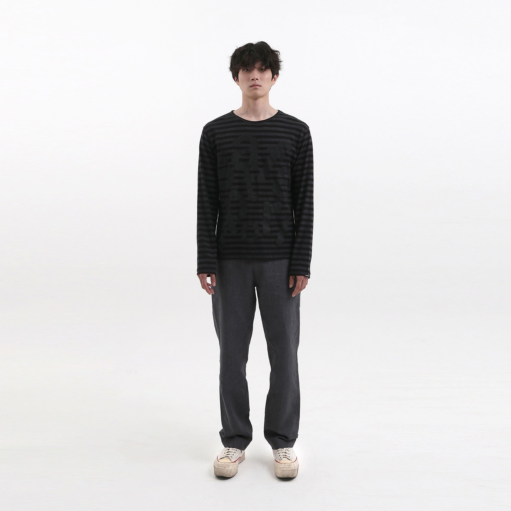 MUSINSA | SAFARISPOT Ticketing Stripe Border Tee (Black)
