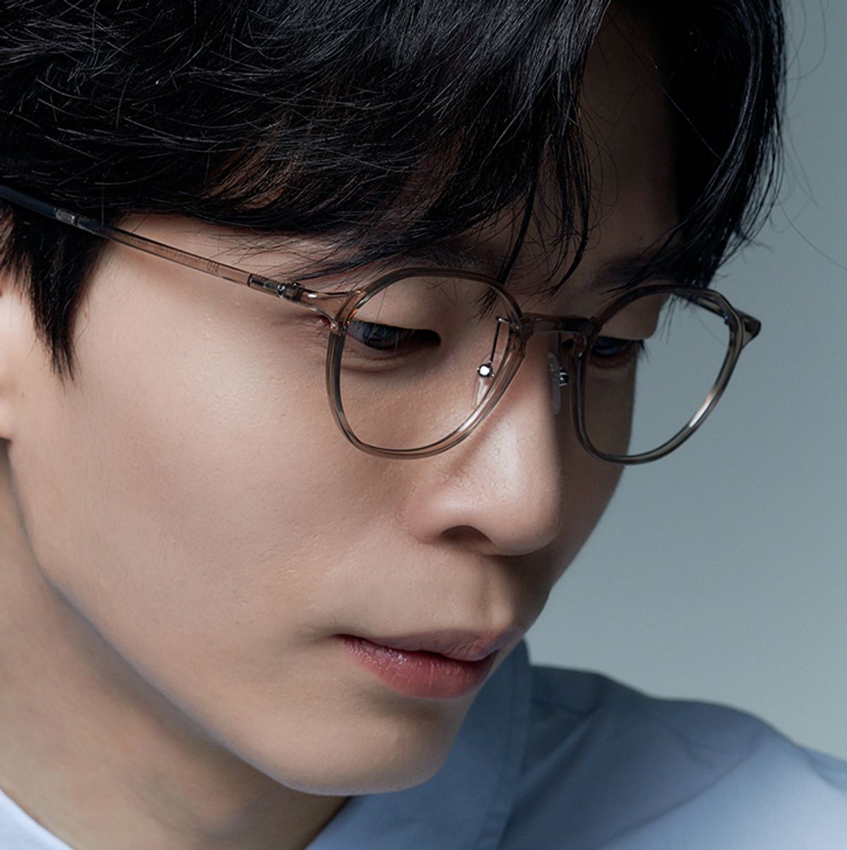 알로아이웨어(ALO EYEWEAR) [AIR FLEX] AL6402 1313G 에어플렉스 초경량_투명카키 헥사곤 안경테_블루라이트 렌즈 선택
