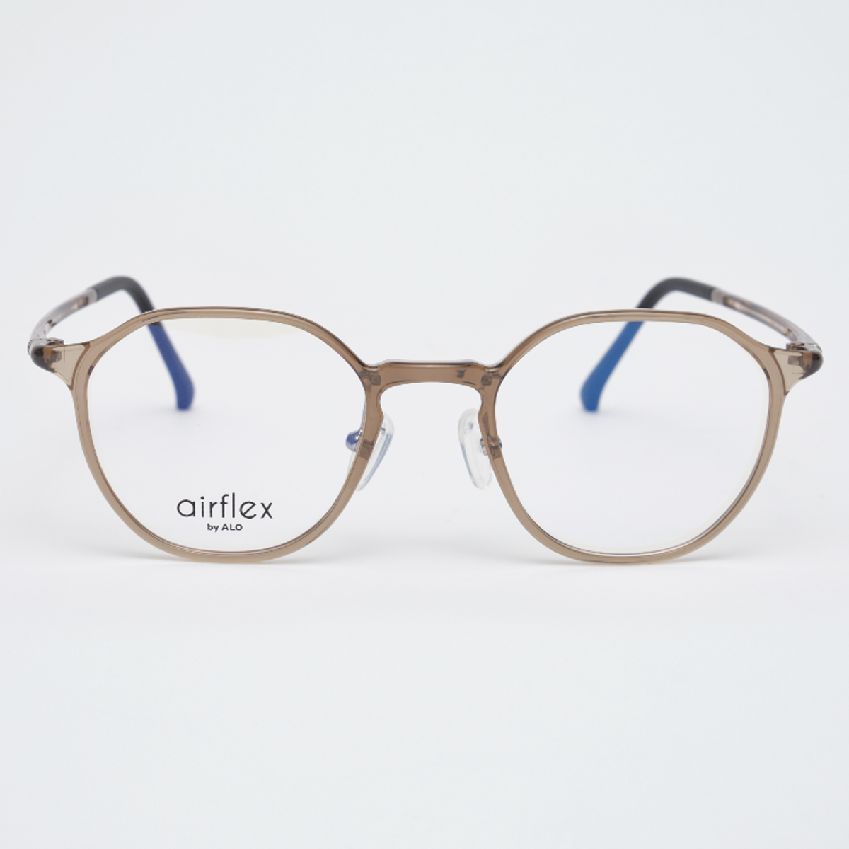 알로아이웨어(ALO EYEWEAR) [AIR FLEX] AL6402 1313G 에어플렉스 초경량_투명카키 헥사곤 안경테_블루라이트 렌즈 선택